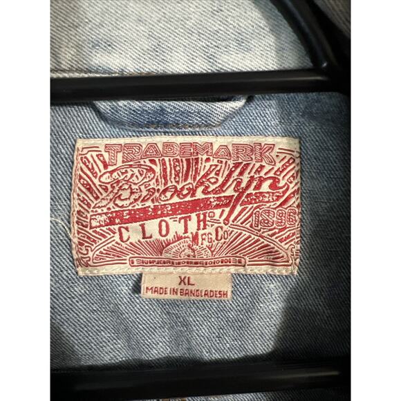 Brooklyn Cloth Mens Trucker Jeans Men Jacket Size XL Faded Acid Wash Distressed - Picture 4 of 15